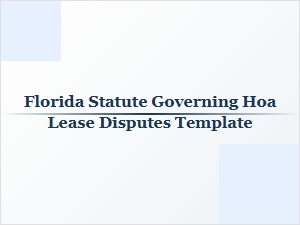 Florida Hoa Lease Dispute Resolution Template Guide